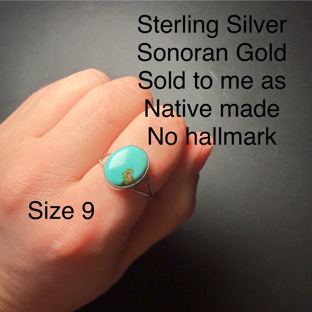 Turquoise Oval Sterling Ring - Size 9